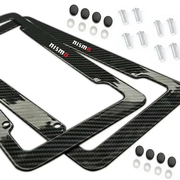 Universal Stainless Steel Carbon Fiber License Plate Frame – Nismo/Nissan Models