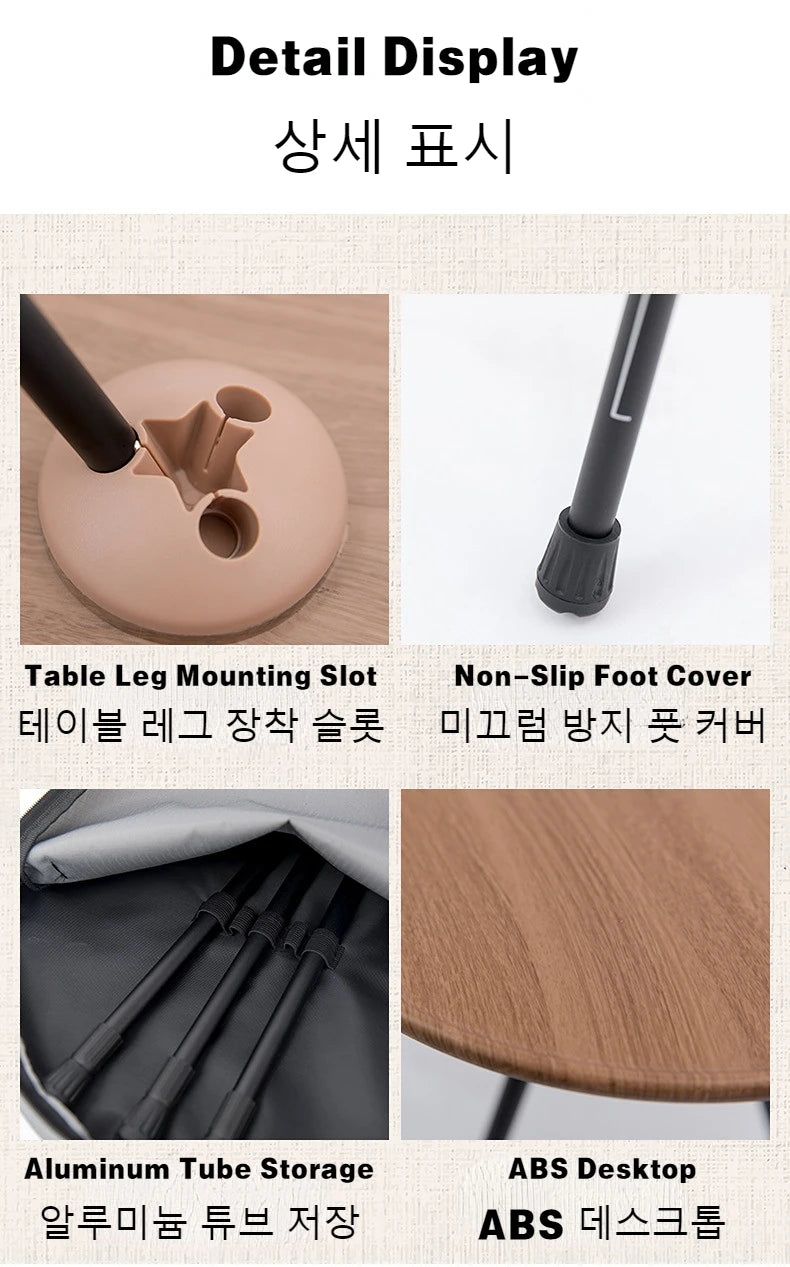 MOUNTAINHIKER Telescopic Folding Round Table