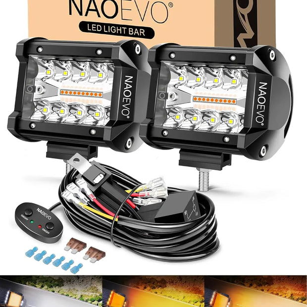 NAOEVO 4 Inch 2Pcs LED Pod Lights