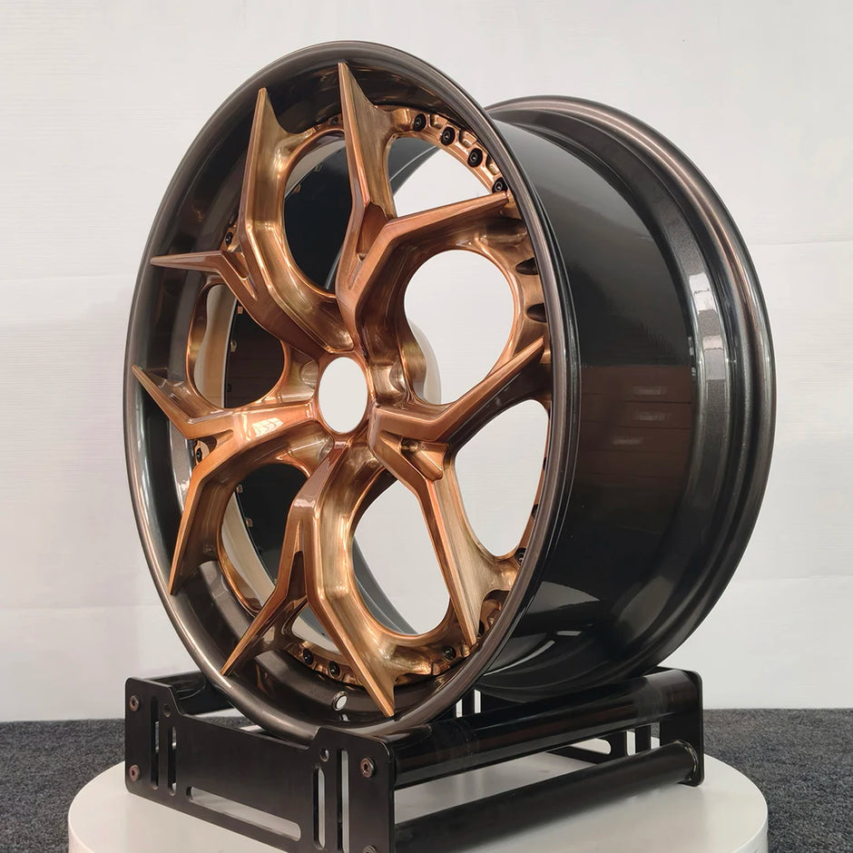 10 spoke Forged 2 Piece Bronze Black Aluminum Alloy Wheels