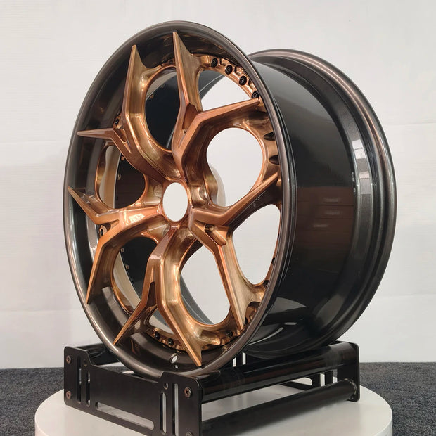 10 spoke Forged 2 Piece Bronze Black Aluminum Alloy Wheels