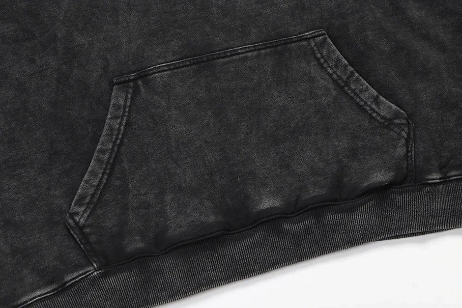 Washed Hoodies Hip Hop Streetwear