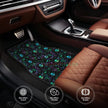 Gothic Black Skull 4PCS Crystal Velvet Car Floor Mat
