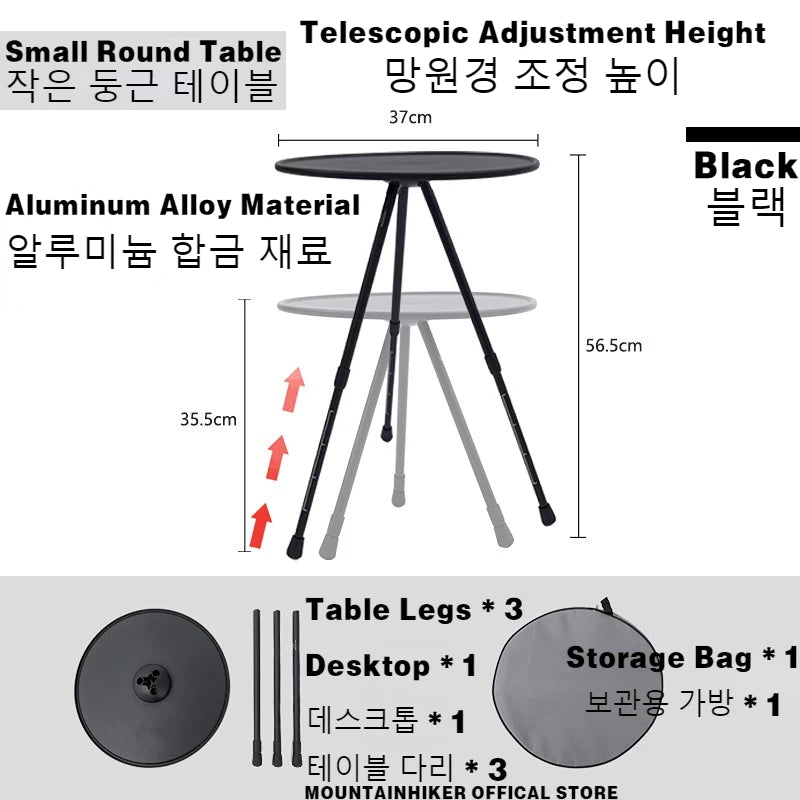 MOUNTAINHIKER Telescopic Folding Round Table