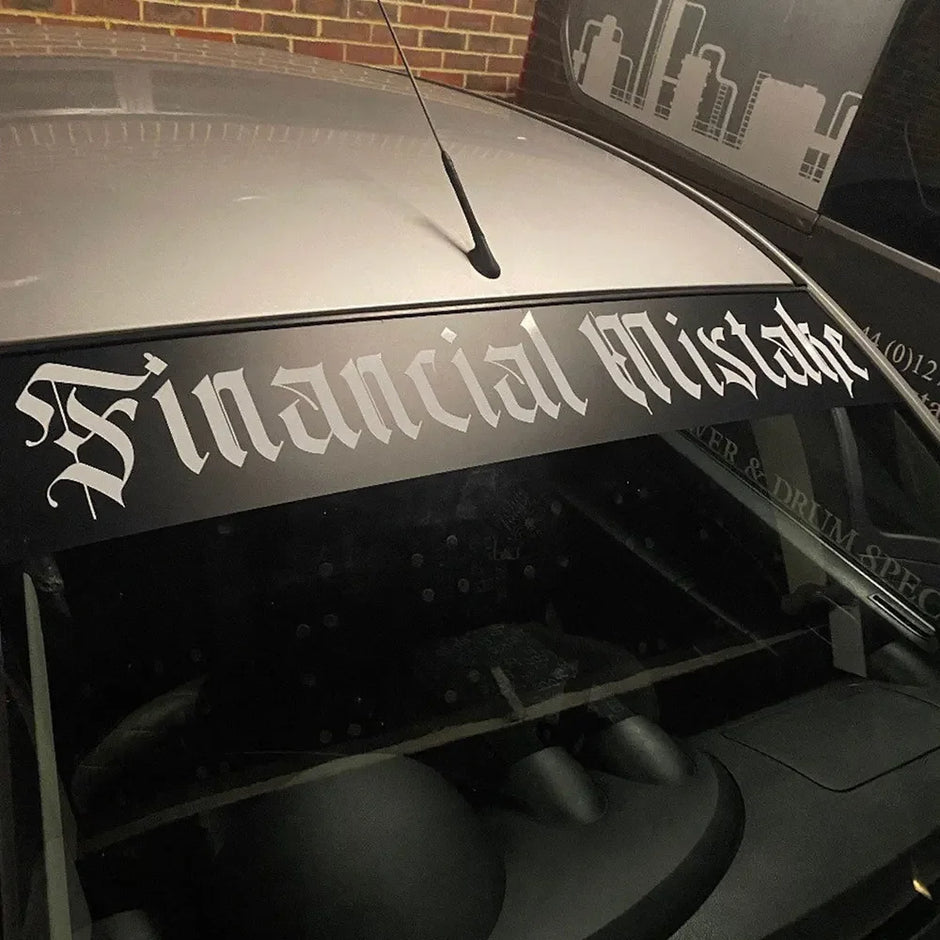 Text Financial Mistake Car Sticker