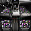 Gothic Black Skull 4PCS Crystal Velvet Car Floor Mat