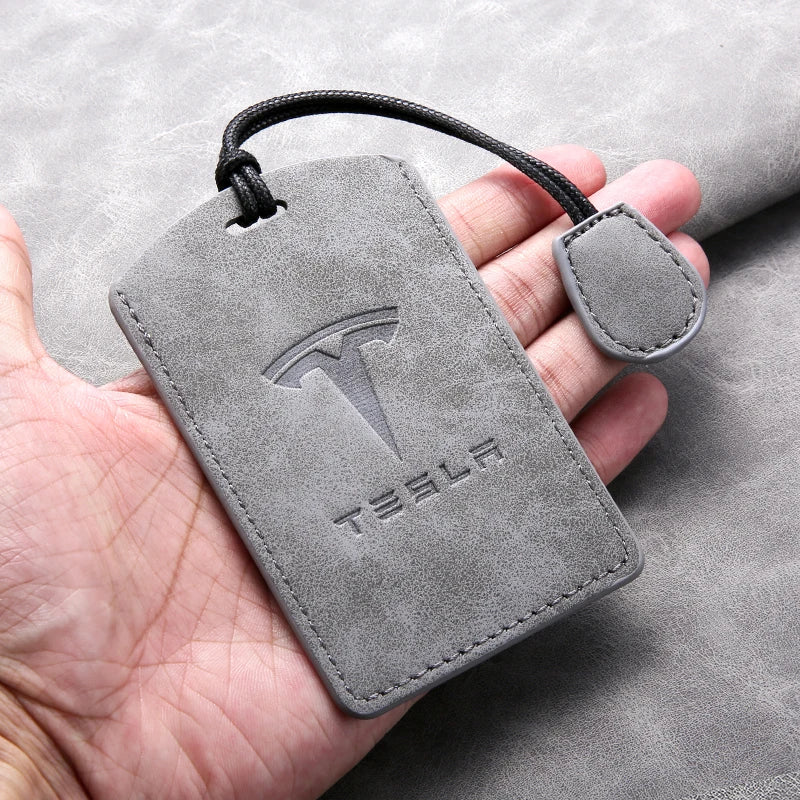 Leather Key Card Case Cover for Tesla Model 3 & Y (2020+)