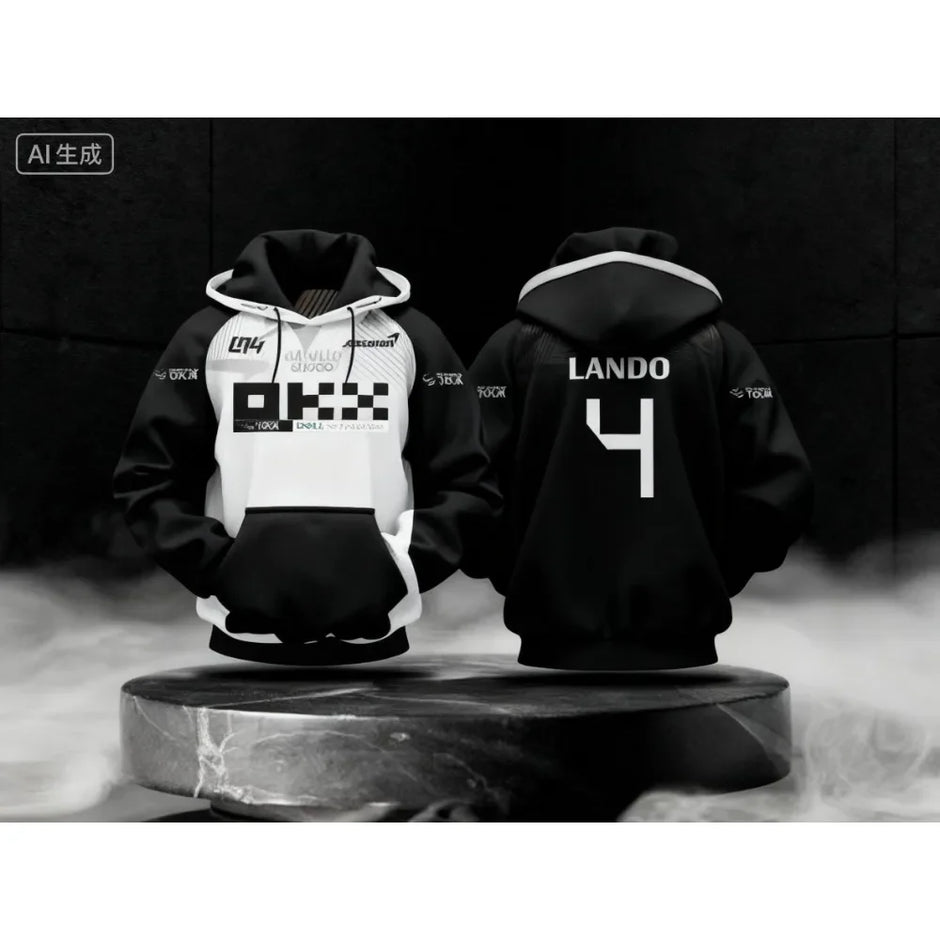 Lando Norris NO.4 2025 new racing style long sleeved hooded sweatshirt