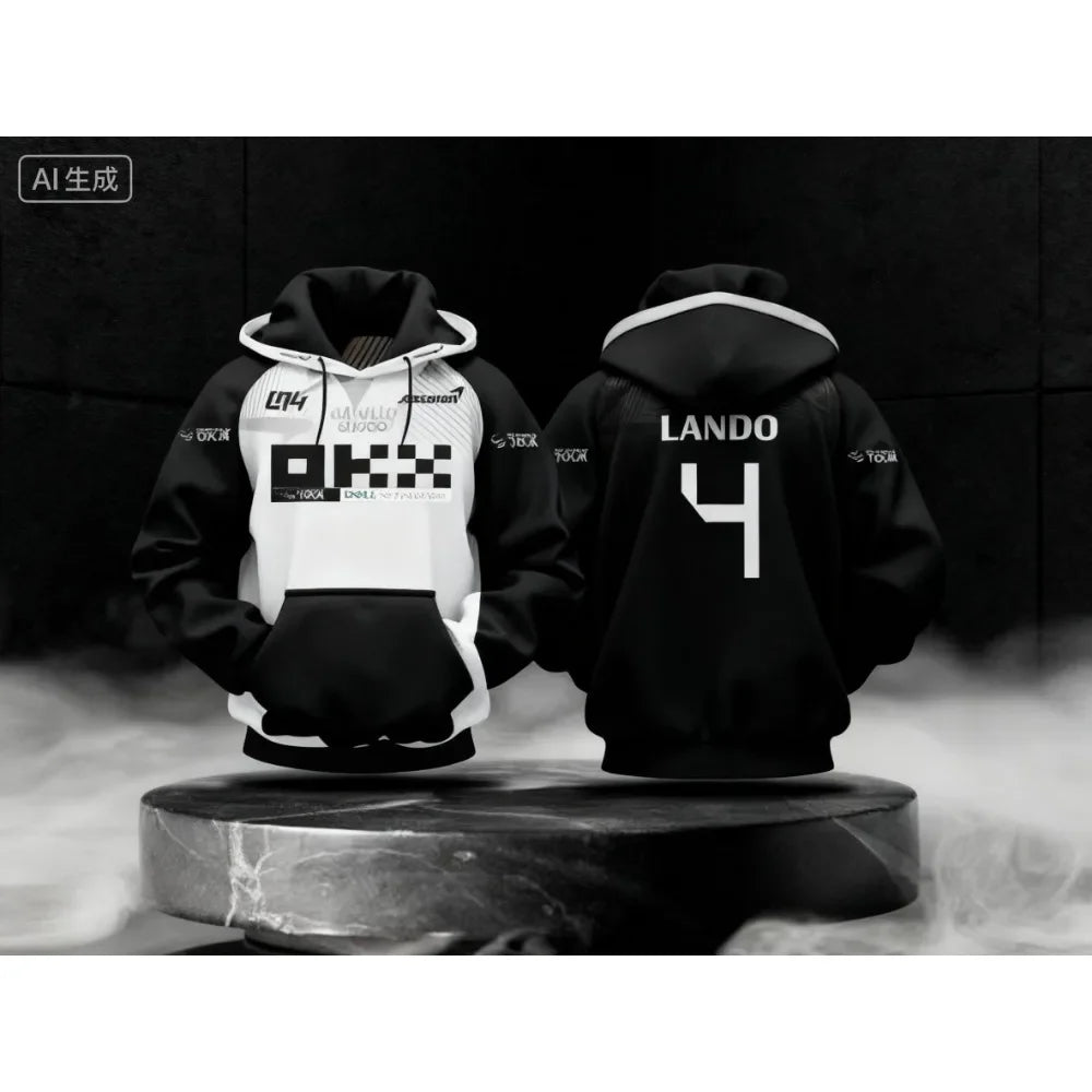 Lando Norris NO.4 2025 new racing style long sleeved hooded sweatshirt