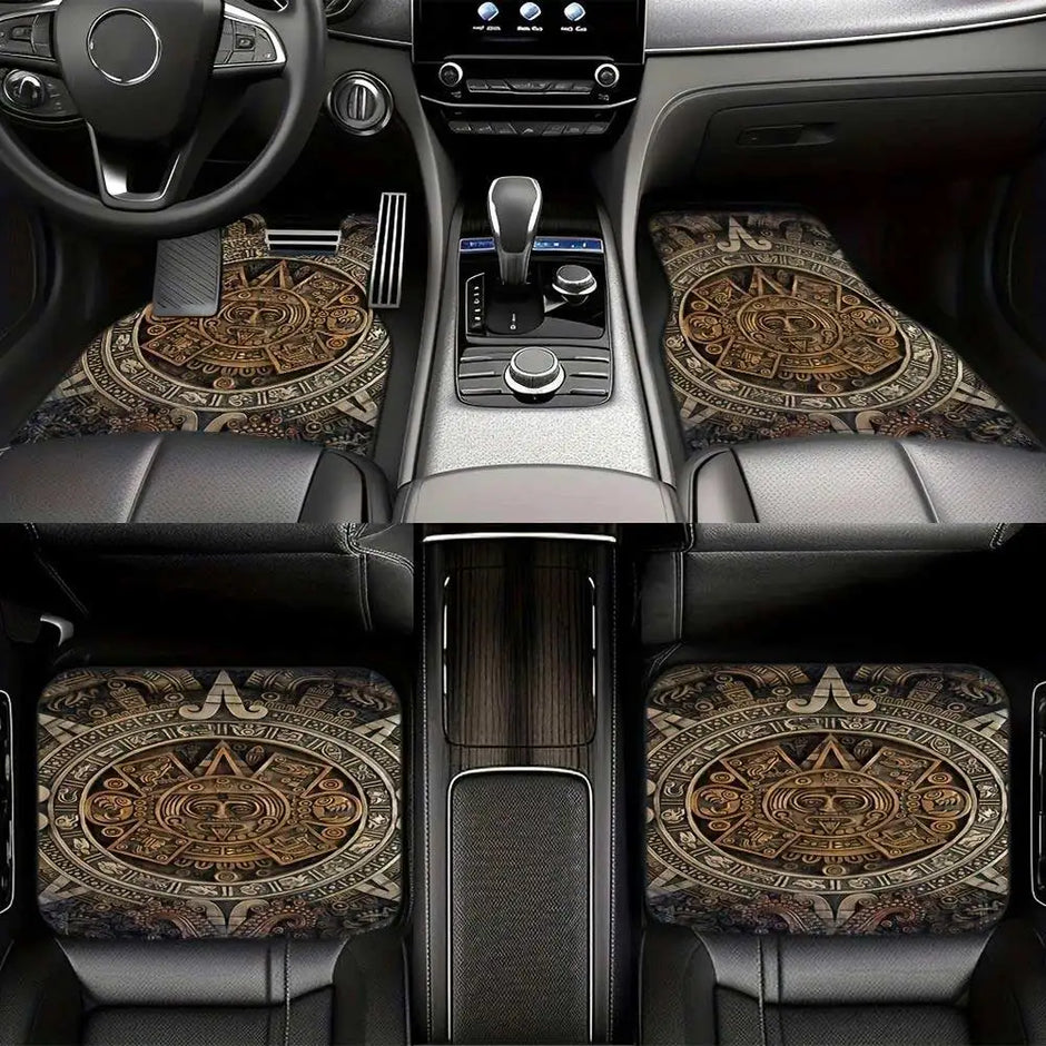 4Pcs/Set Bohemian Car Floor Mats Heavy Duty Rubber Back Car Floor Protector