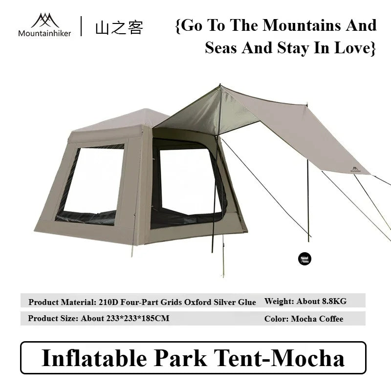 MOUNTAINHIKER Outdoor Inflatable Camping Tent – Quick Setup (2–8 Persons)