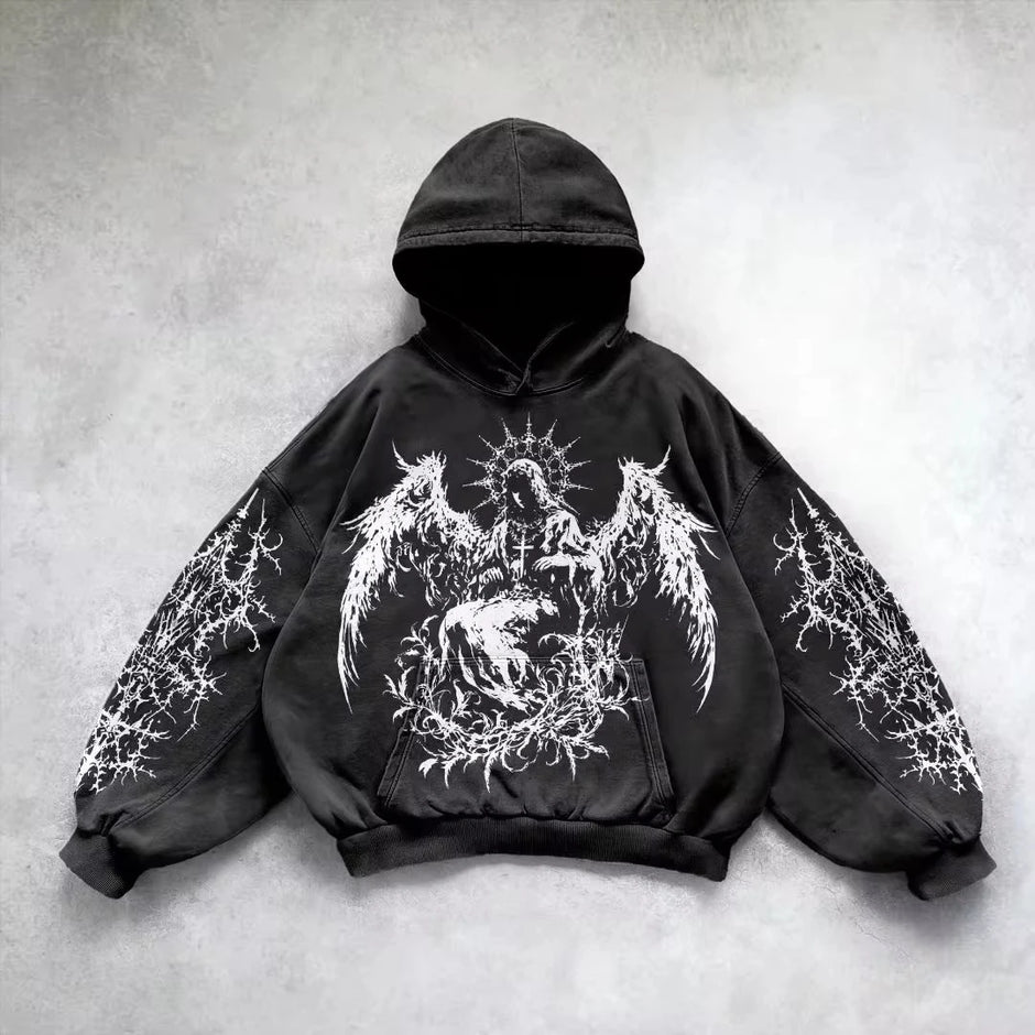 Retro Gothic Graphic Hoodie