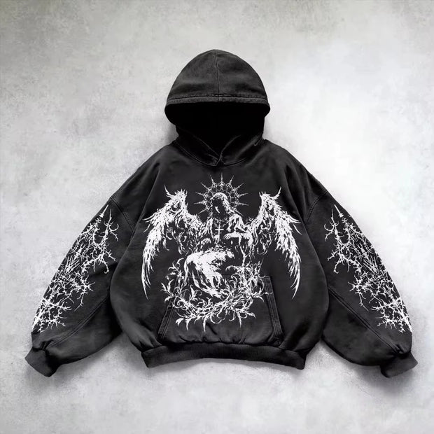 Retro Gothic Graphic Hoodie