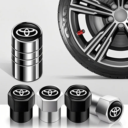 Toyota Aluminum Alloy Tire Valve Caps – 4PCS - wheel hardware - Droppi UAE