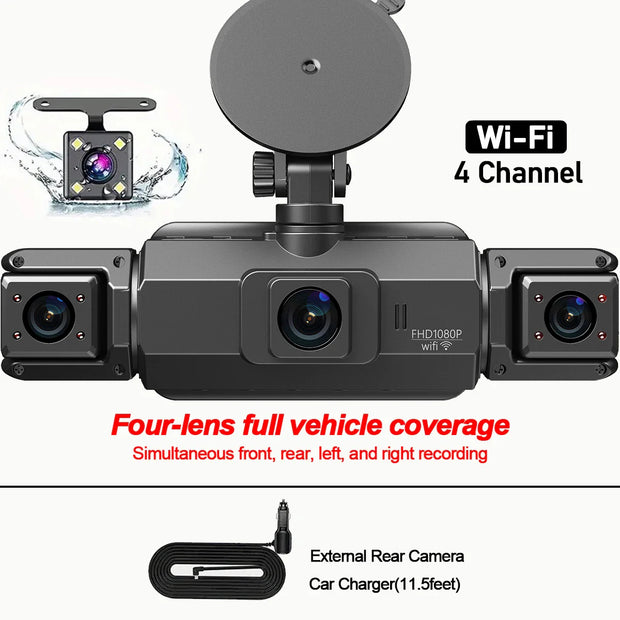 dashcam 4 channels wifi car dvr dashboard cameras