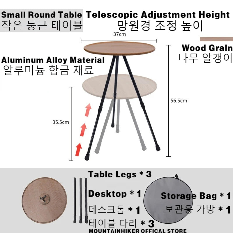 MOUNTAINHIKER Telescopic Folding Round Table
