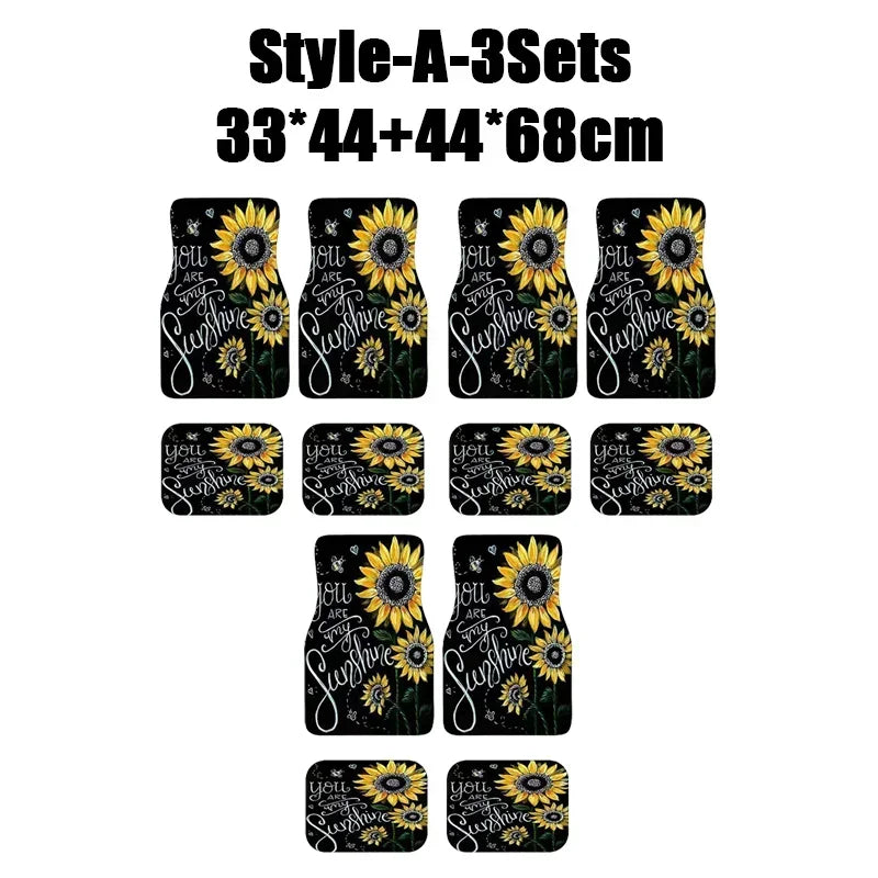 Antique Oriental Turkish Persian Carpet Car Floor Mats 4-Piece