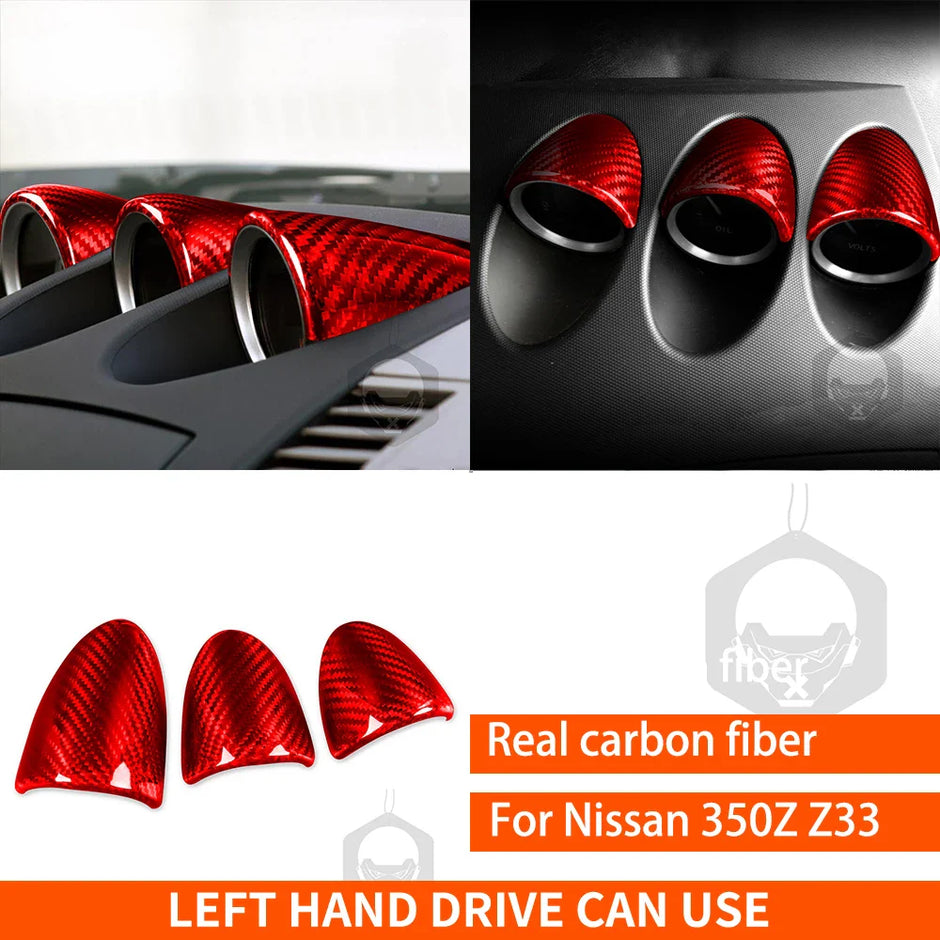 Carbon Fiber Gauge Pod Dashboard Trim for Nissan 350Z Z33