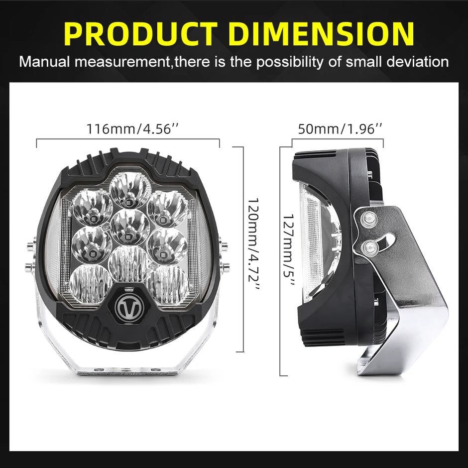 HL Side Shooter 5inch LED 6500K  4x4 Truck Fog Light 12V 24V