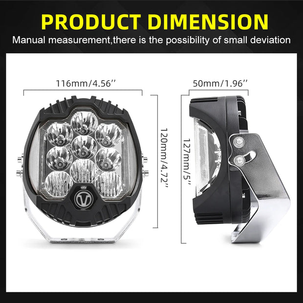 HL Side Shooter 5inch LED 6500K  4x4 Truck Fog Light 12V 24V