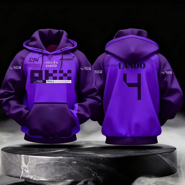 Lando Norris NO.4 2025 new racing style long sleeved hooded sweatshirt