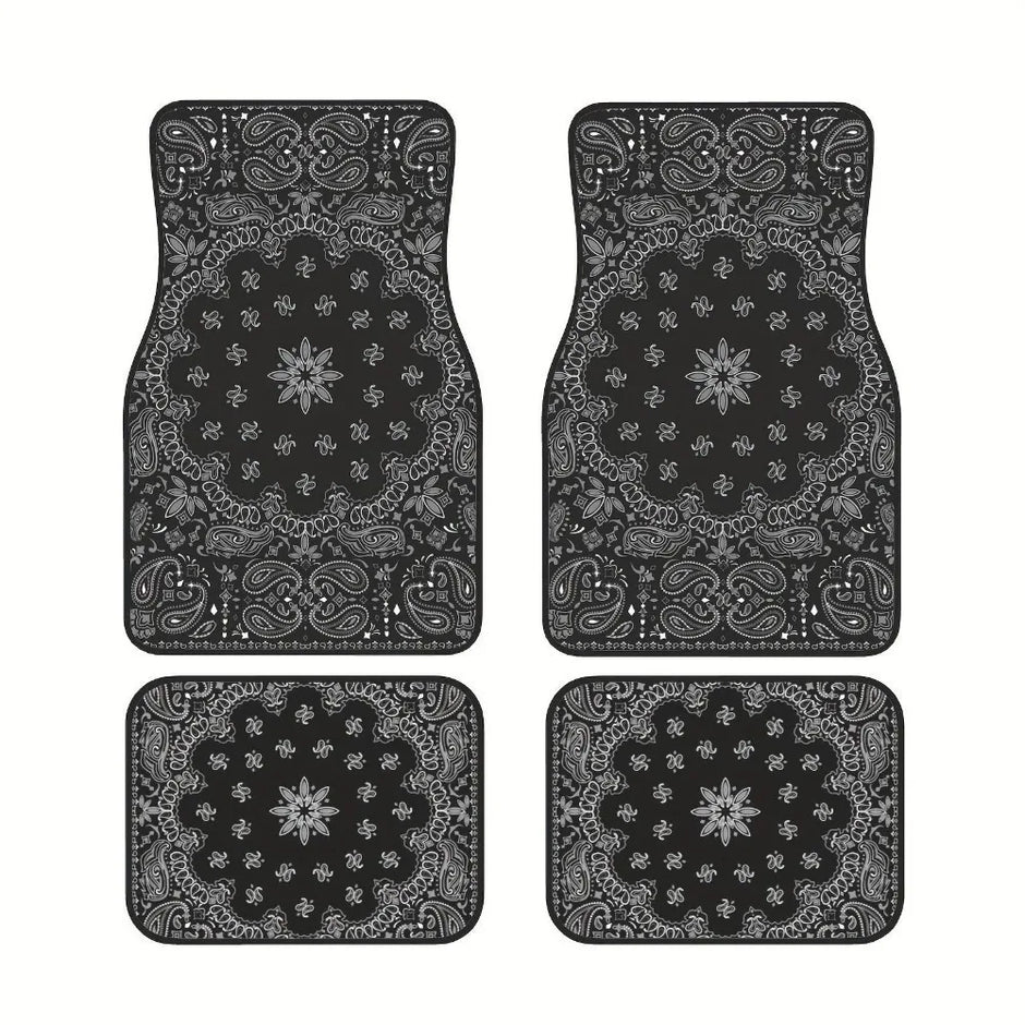 4Pcs Bohemian Car Floor Mats Anti-slip Heavy Duty Persian Carpet