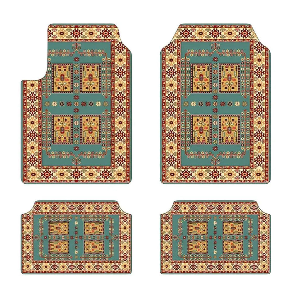 4Pcs/Set Bohemian Car Floor Mats Heavy Duty Rubber Back Car Floor Protector