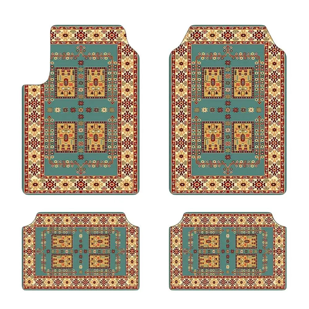 4Pcs/Set Bohemian Car Floor Mats Heavy Duty Rubber Back Car Floor Protector