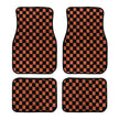 4pcs Floor Mats Checkered Front Rear Carpets Floor Mats Auto Interior