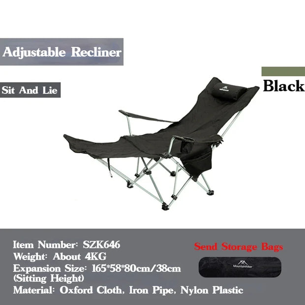MOUNTAINHIKER Outdoor Folding Lounge Chair – 4-Speed Adjustable