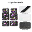 Gothic Black Skull 4PCS Crystal Velvet Car Floor Mat