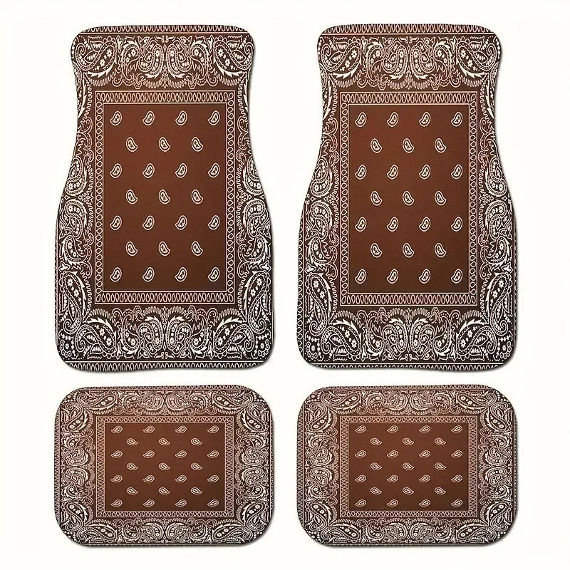 Antique Oriental Turkish Persian Carpet Car Floor Mats 4-Piece
