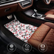 Gothic Black Skull 4PCS Crystal Velvet Car Floor Mat