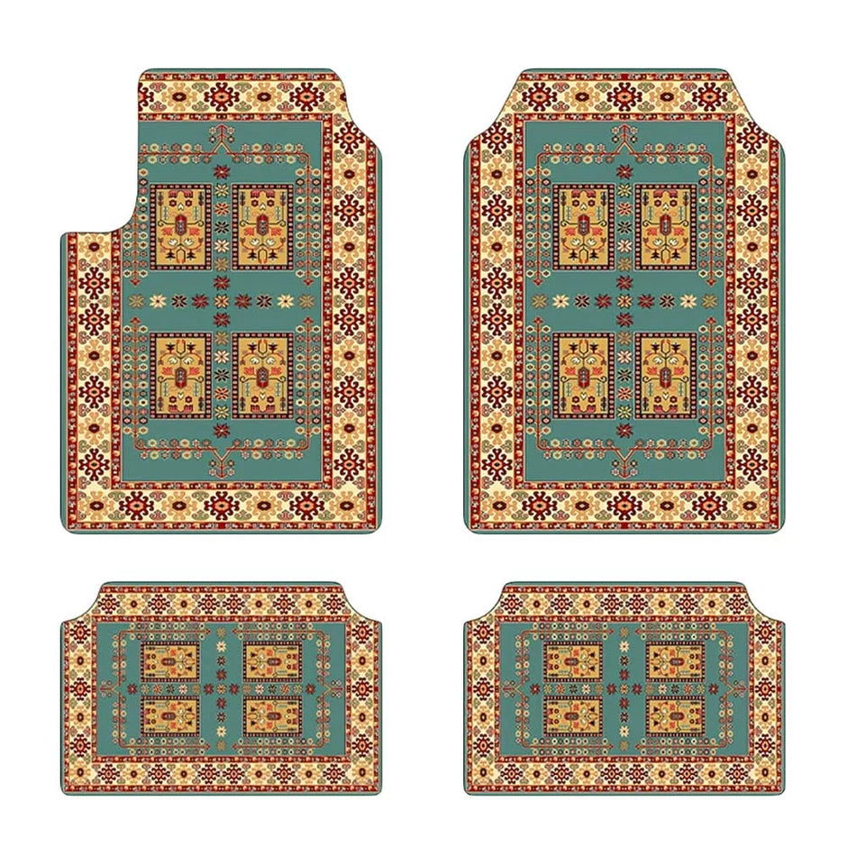 4Pcs/Set Bohemian Car Floor Mats Heavy Duty Rubber Back Car Floor Protector