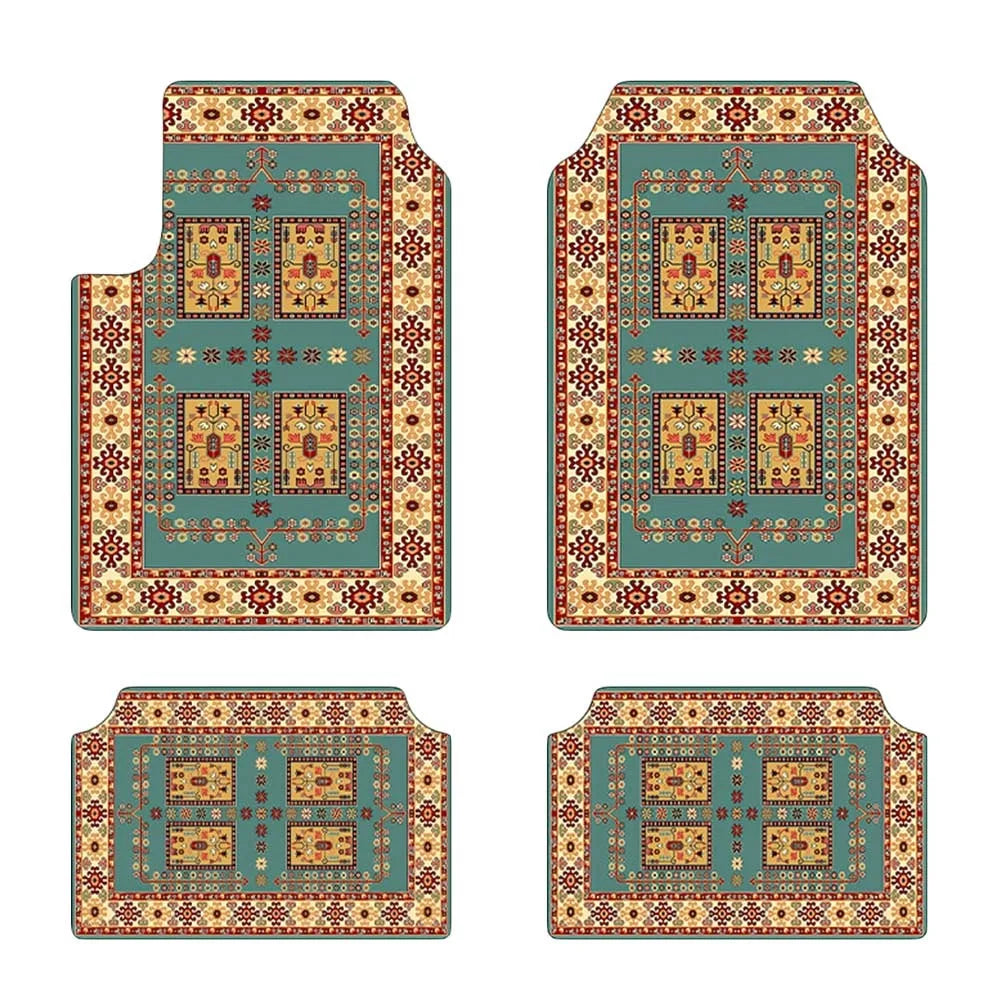 4Pcs/Set Bohemian Car Floor Mats Heavy Duty Rubber Back Car Floor Protector