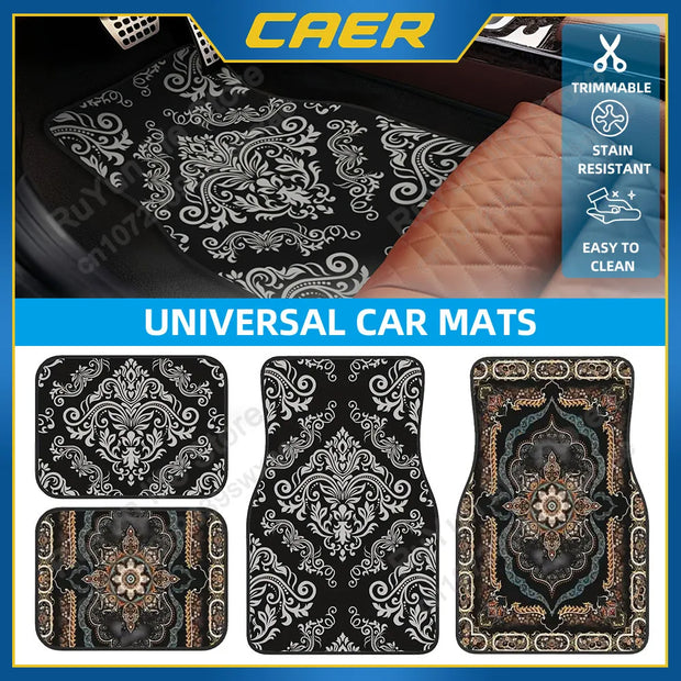 4 Pcs Car Floor Mats Bohemian Pattern