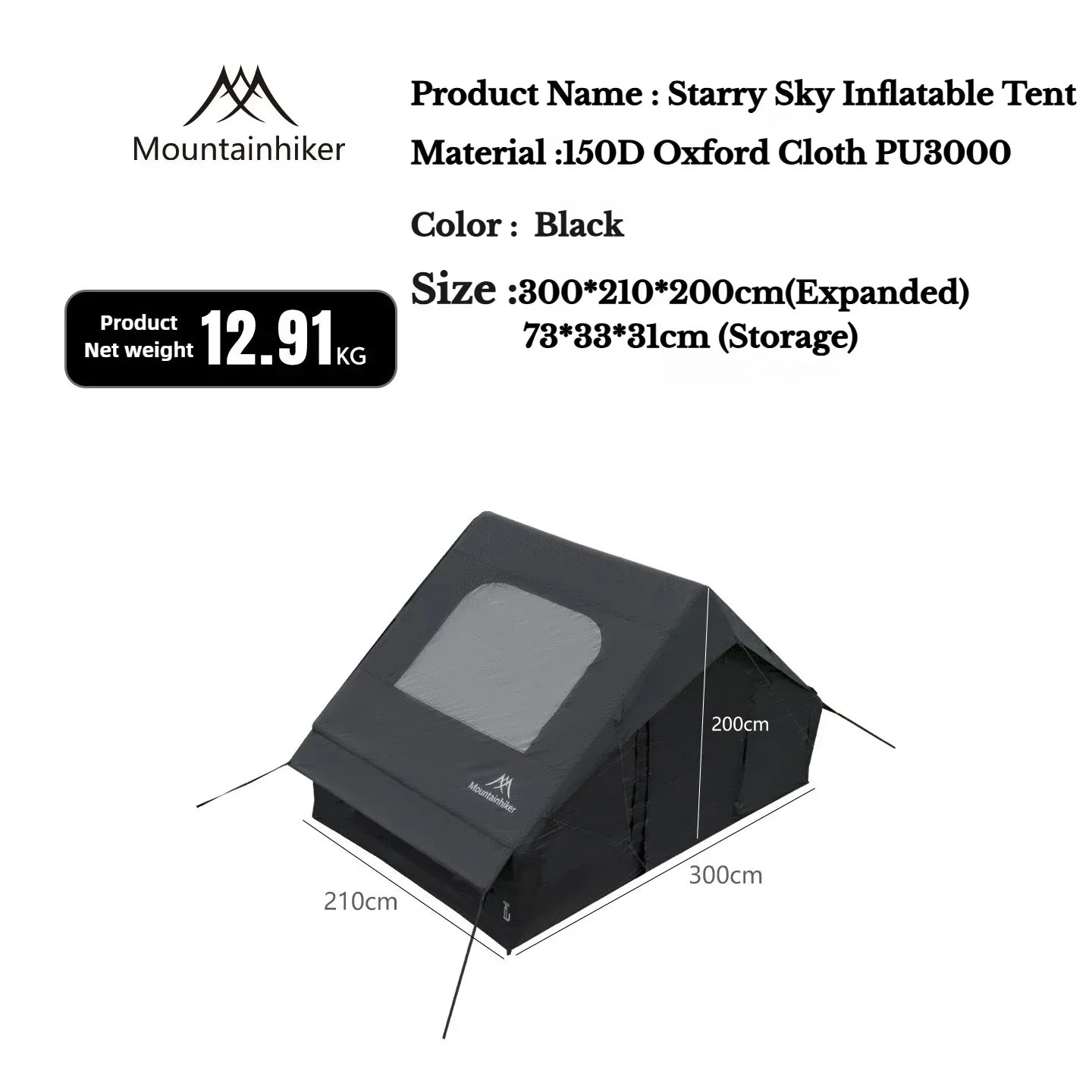 MOUNTAINHIKER Large Starry Sky Inflatable Camping Tent