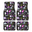 Gothic Black Skull 4PCS Crystal Velvet Car Floor Mat