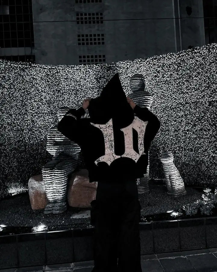 Harajuku Gothic Patchwork Embroidered Oversized Hoodies