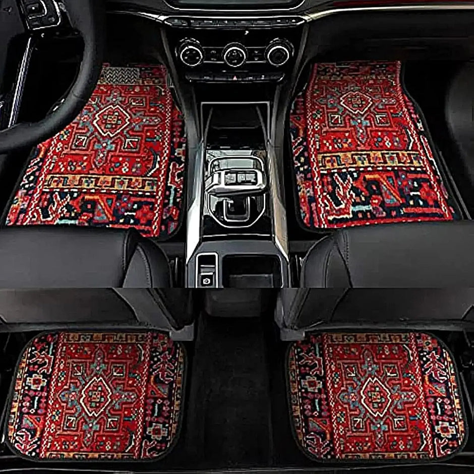 4 Pcs Car Floor Mats Bohemian Pattern