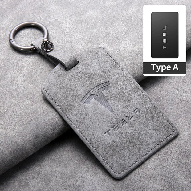 Leather Key Card Case Cover for Tesla Model 3 & Y (2020+)