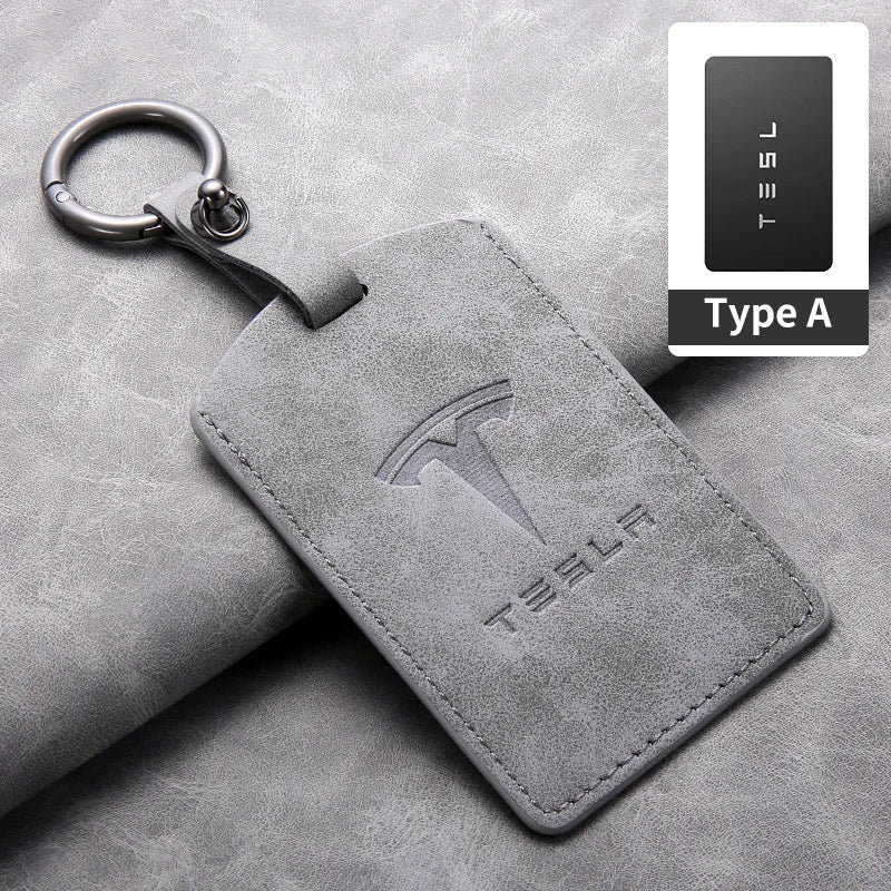 Leather Key Card Cover For Tesla Model 3 Model Y 2020