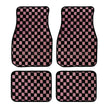 4pcs Floor Mats Checkered Front Rear Carpets Floor Mats Auto Interior