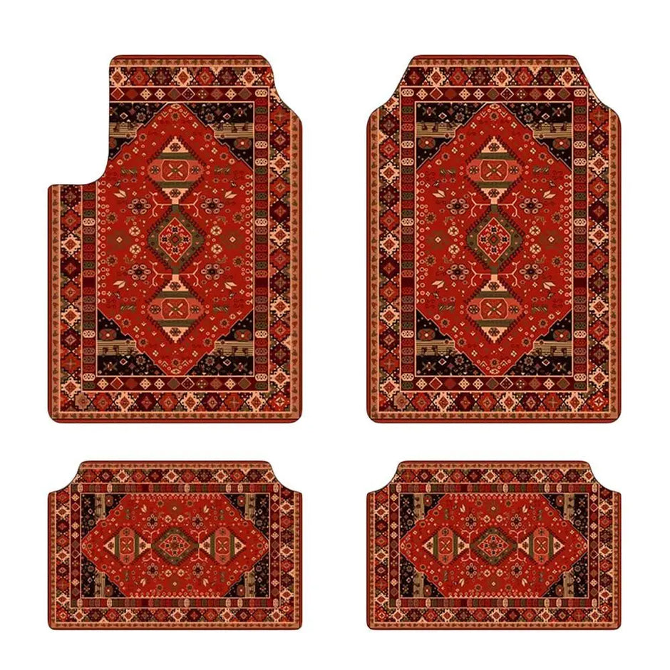 4Pcs/Set Bohemian Car Floor Mats Heavy Duty Rubber Back Car Floor Protector