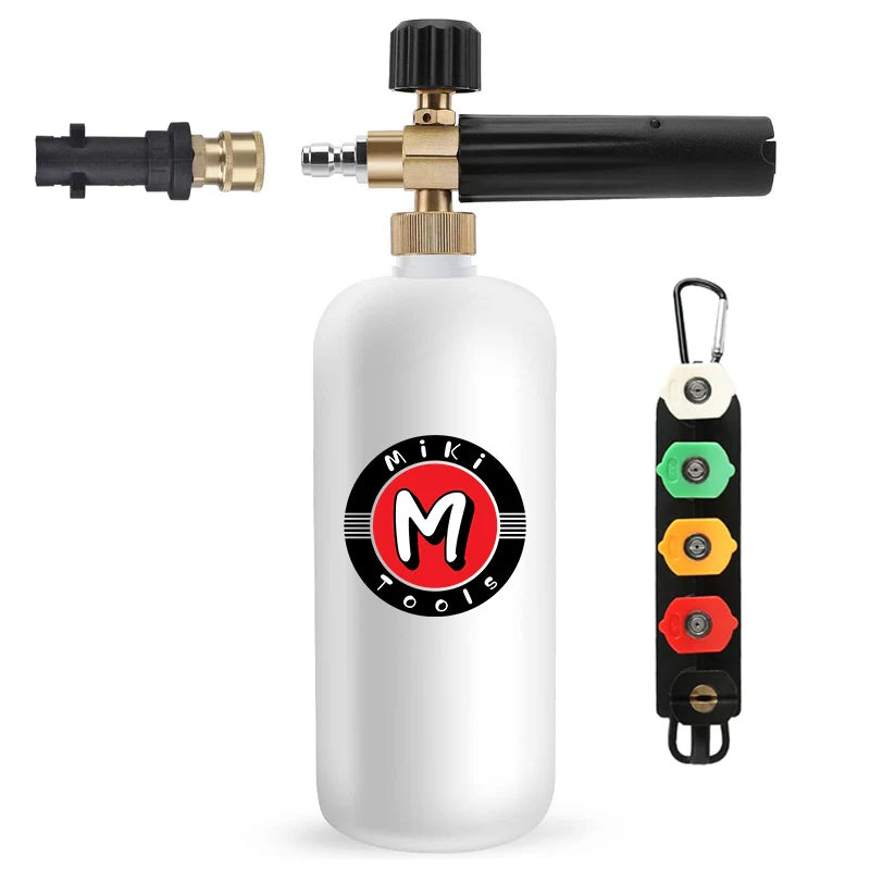 Snow Foam Cannon with 1/4 Quick Connector – Adjustable Soap Dispenser (1L)
