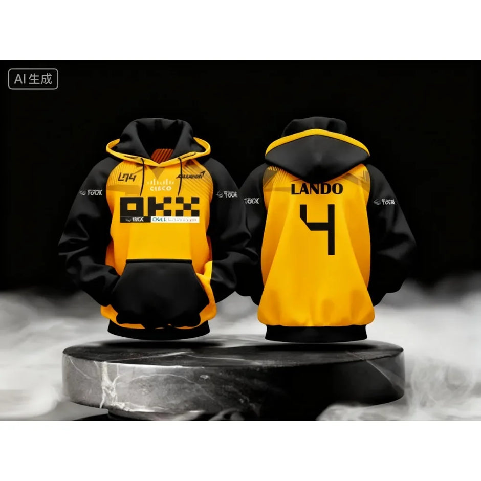 Lando Norris NO.4 2025 new racing style long sleeved hooded sweatshirt