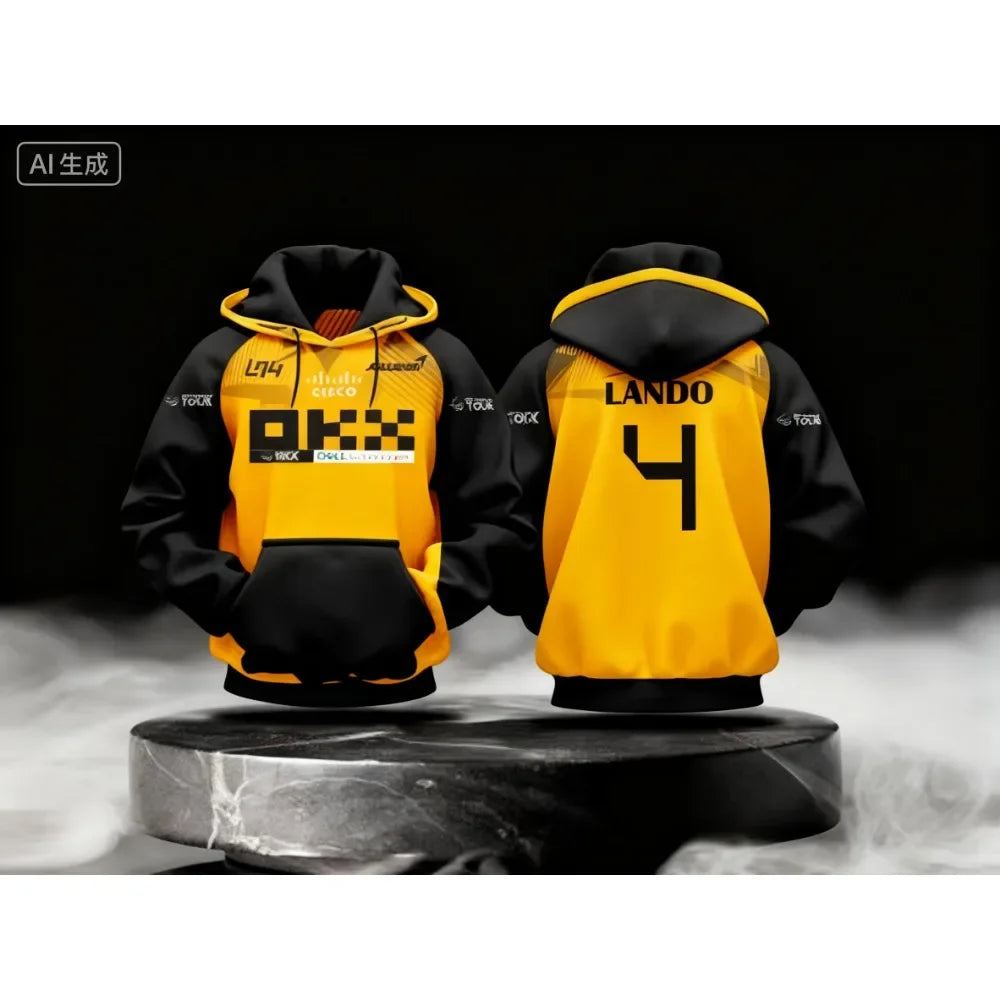 Lando Norris NO.4 2025 new racing style long sleeved hooded sweatshirt