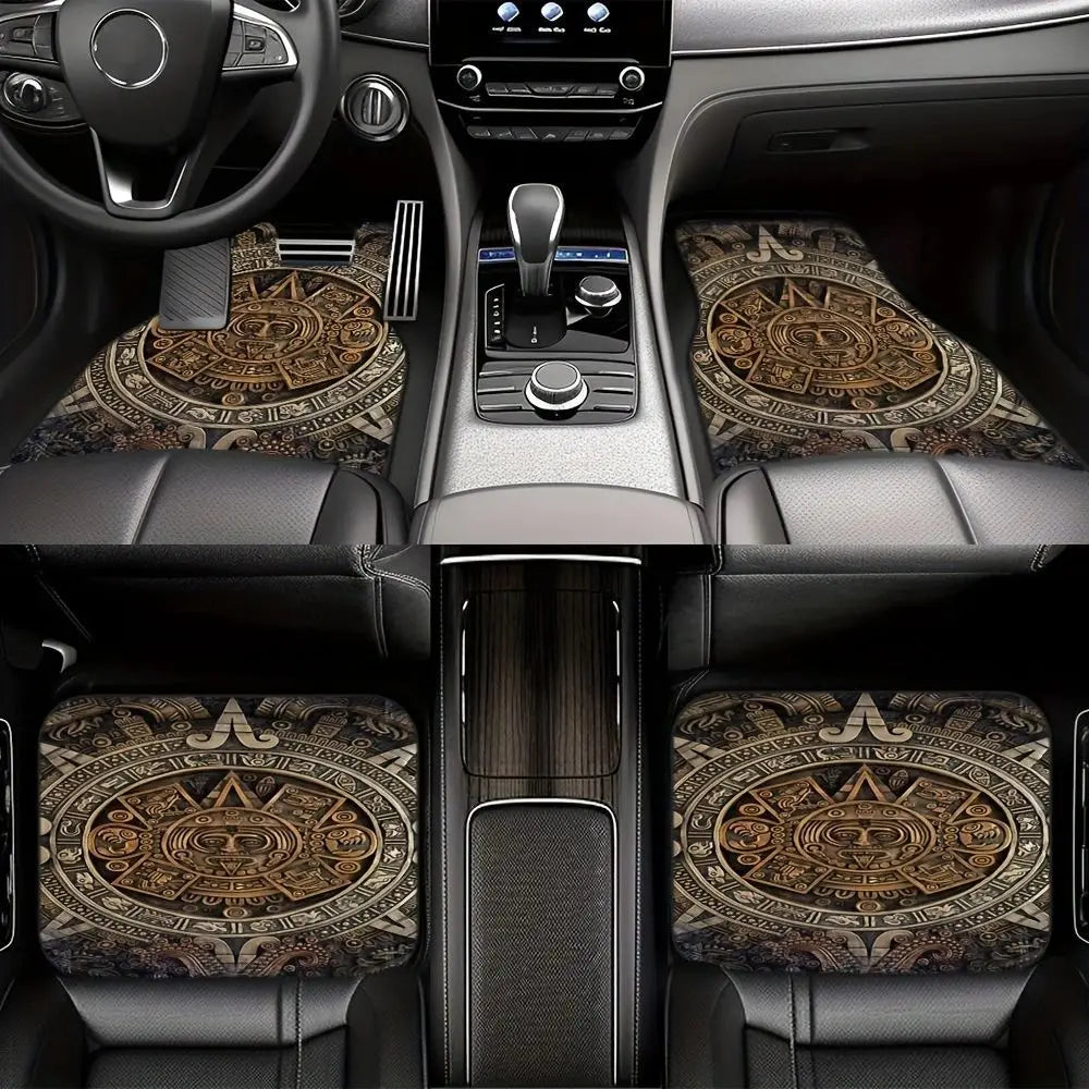 4Pcs Bohemian Car Floor Mats Back Persian Carpet