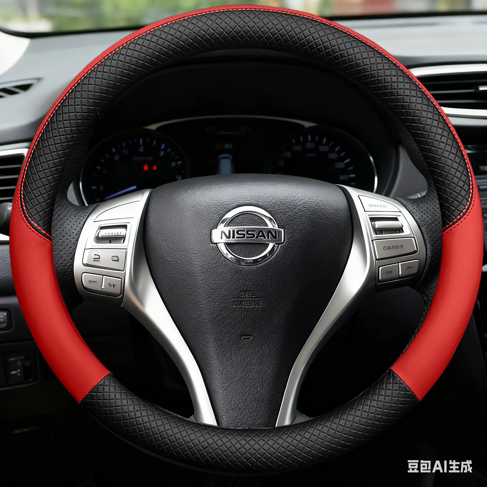 Car Steering Wheel Cover Artificial Leather For Nissan