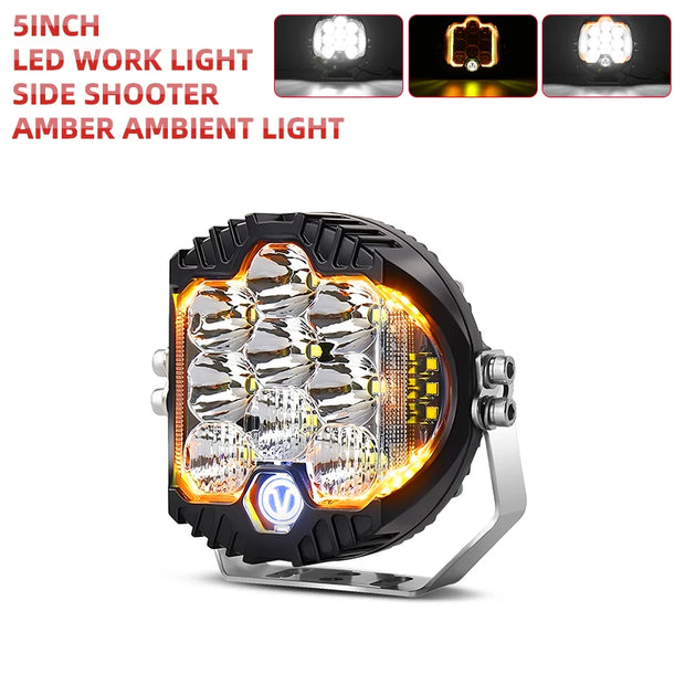 HL Side Shooter 5inch LED 6500K  4x4 Truck Fog Light 12V 24V